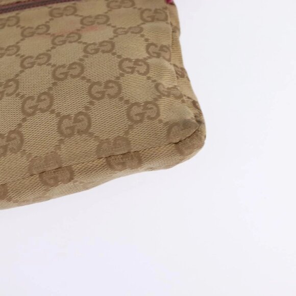 GUCCI GG Canvas Sherry Line Waist Bag Beige Pink Silver 28566 Auth 144532 - Picture 5 of 16